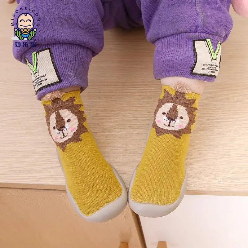 0-4 years old baby toddler shoes new spring and autumn mid-tube cartoon children's socks shoes soft bottom anti-drop baby floor shoes - alvin