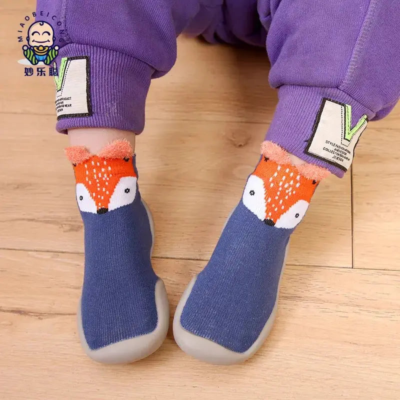 0-4 years old baby toddler shoes new spring and autumn mid-tube cartoon children's socks shoes soft bottom anti-drop baby floor shoes - alvin