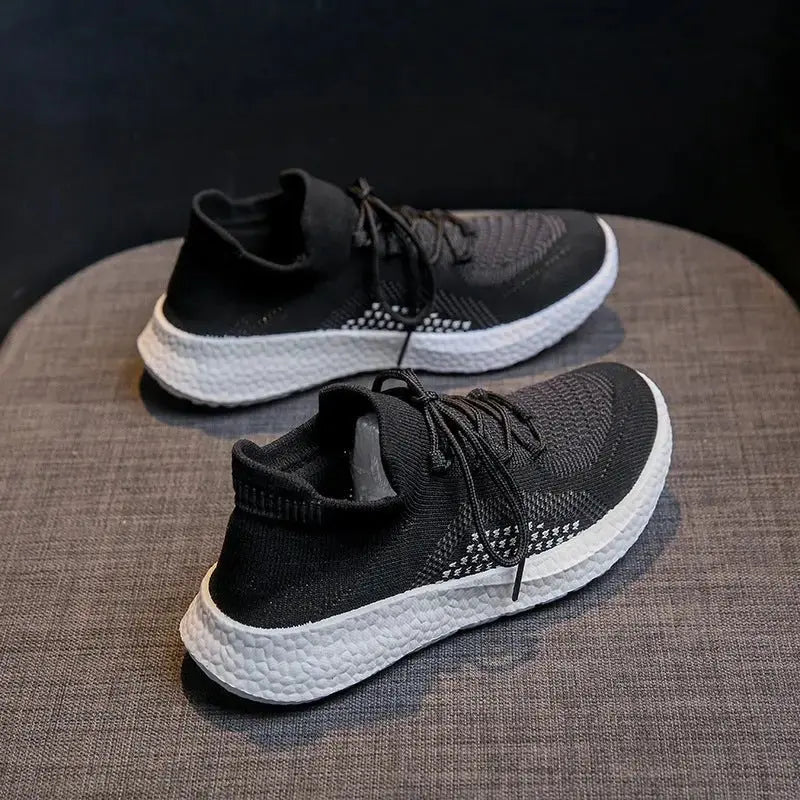 2023 summer new breathable flying woven shoes female ins couple casual shoes female thick-soled running sneakers male BR001 - alvin