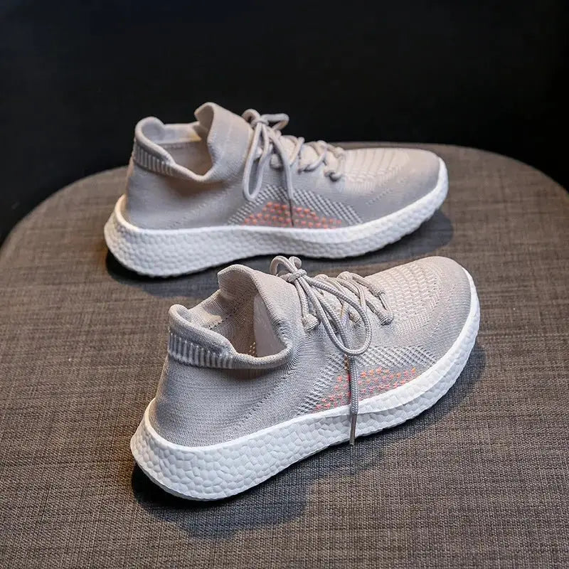 2023 summer new breathable flying woven shoes female ins couple casual shoes female thick-soled running sneakers male BR001 - alvin