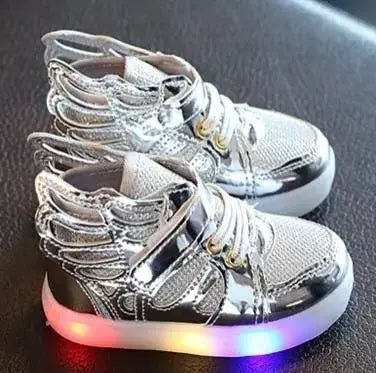 Children Baby Luminous Shoes Boys Girls Flying Wing Light Up Colorful Glowing Sneakers Kids Leisure Sports Christmas Halloween - alvin