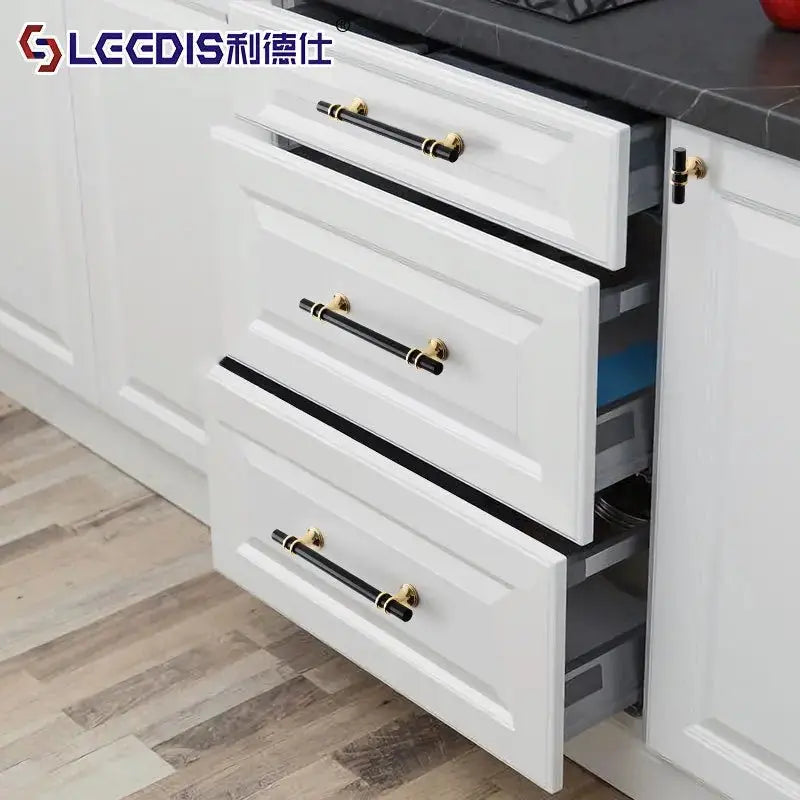 Factory direct sale simple cabinet wardrobe cabinet door handle simple Nordic black bathroom cabinet drawer shoe cabinet handle - alvin