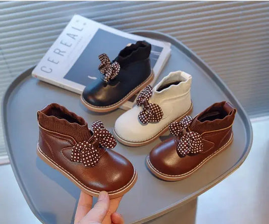 Girls Two Cotton Boots  Wind Plus Cashmere Baby Shoes - alvin