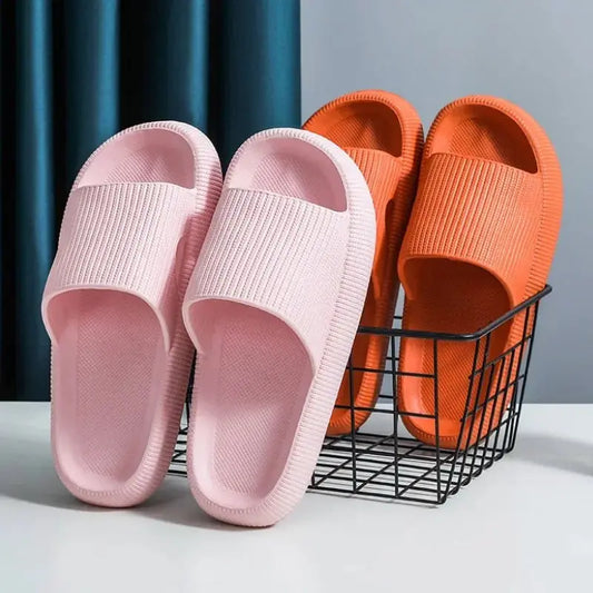 Indoor Bathroom Slippers Women Thick Non-slip Home Interior Anti-slip Deodorant Slides Men Ladys Heighten Soft Shoes Sandals - alvin