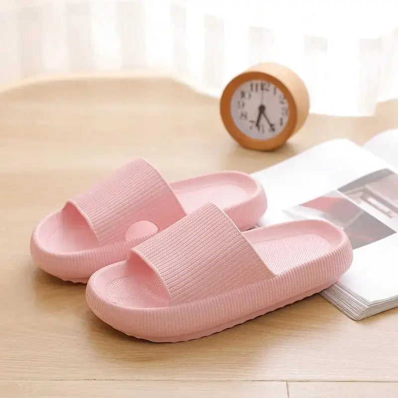 Indoor Bathroom Slippers Women Thick Non-slip Home Interior Anti-slip Deodorant Slides Men Ladys Heighten Soft Shoes Sandals - alvin