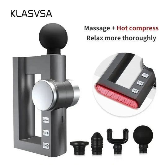 KLASVSA Fascia Muscle Massage Gun Slimming Percussion Relax Muscles 32 Speed 4 Heating Vibrating Massage Relaxation - alvin