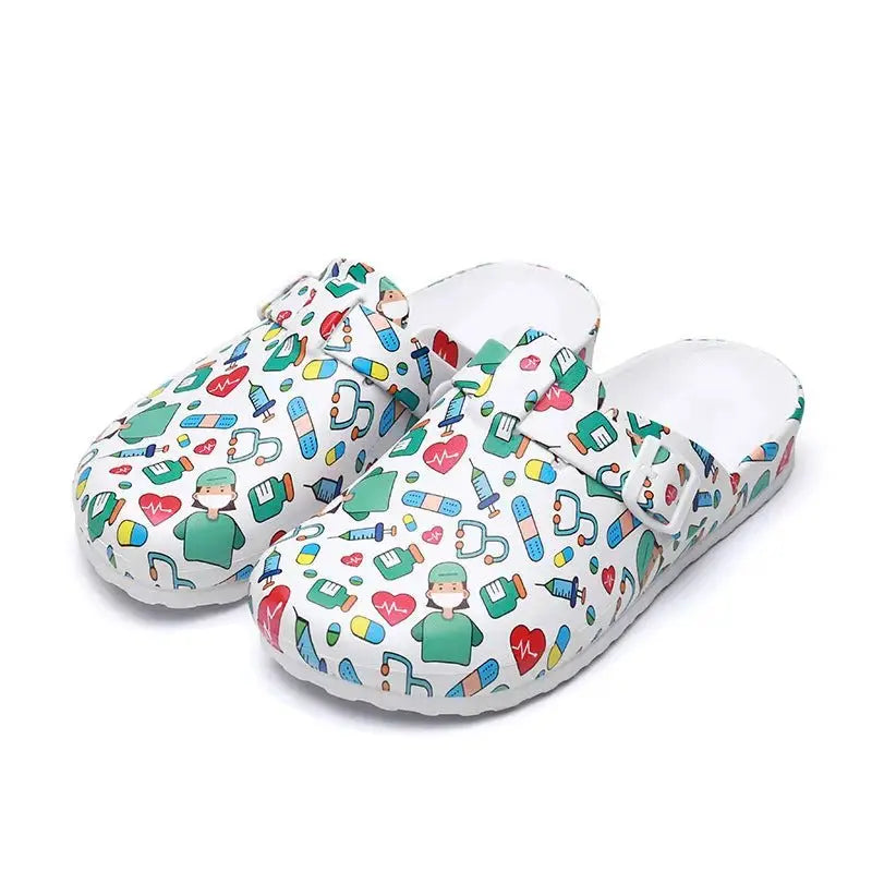 Operating room slippers male laboratory studio EVA Baotou soft bottom protective shoes creative cartoon nurse shoes - alvin