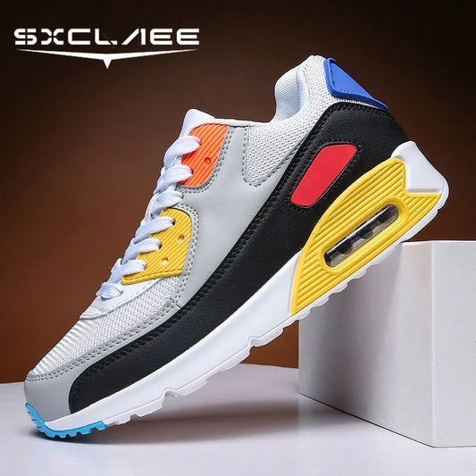 Sxclaee Air Cushion Men Casual Shoes Breathable Comfortable Mesh Lining Sneakers Sweat-absorbent Deodorant Sports Shoes Size 47 - Channelwill