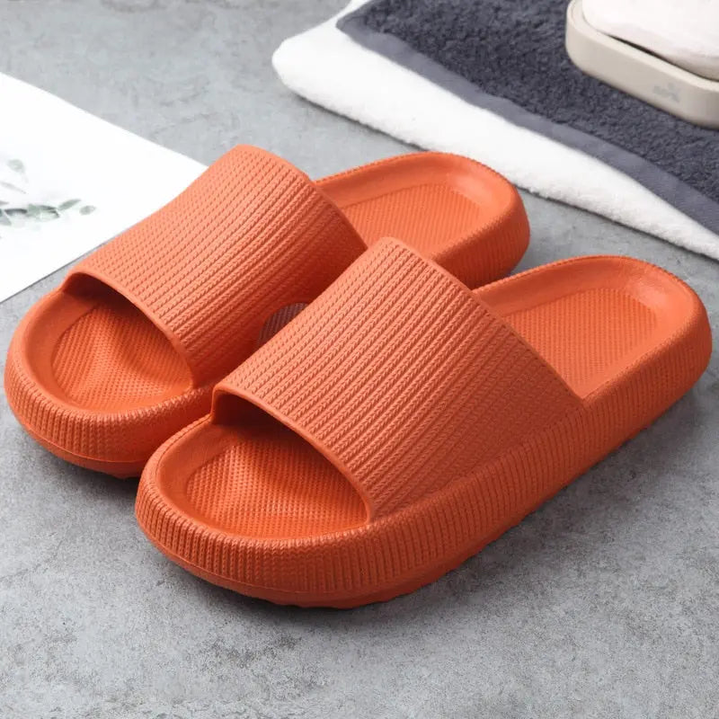 Women Thick Platform Slippers Summer Beach Eva Soft Sole Slide Sandals Leisure Men Ladies Indoor Bathroom Anti-slip Shoes - Channelwill