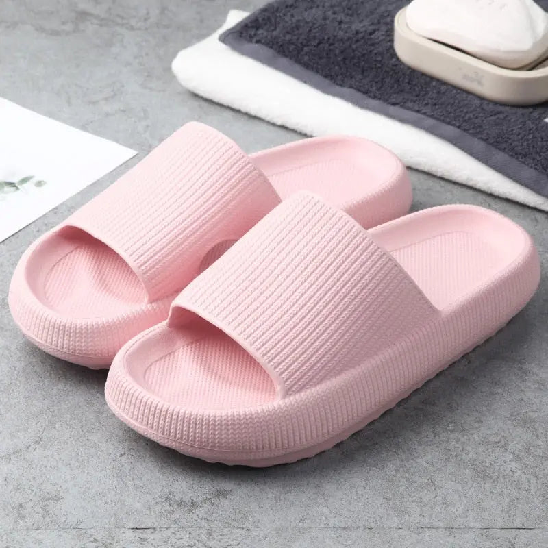 Women Thick Platform Slippers Summer Beach Eva Soft Sole Slide Sandals Leisure Men Ladies Indoor Bathroom Anti-slip Shoes - Channelwill