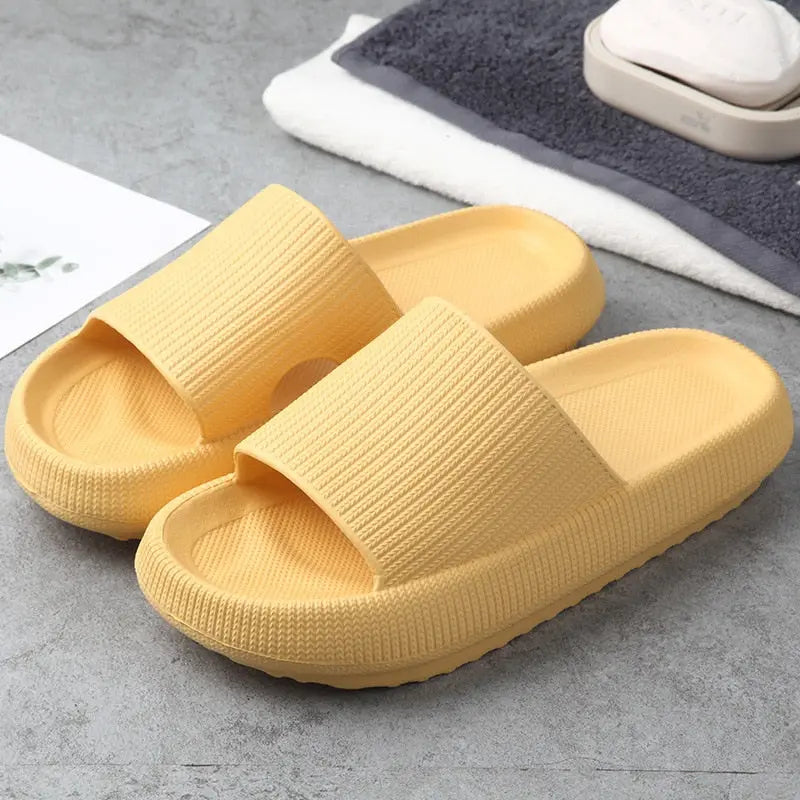 Women Thick Platform Slippers Summer Beach Eva Soft Sole Slide Sandals Leisure Men Ladies Indoor Bathroom Anti-slip Shoes - Channelwill