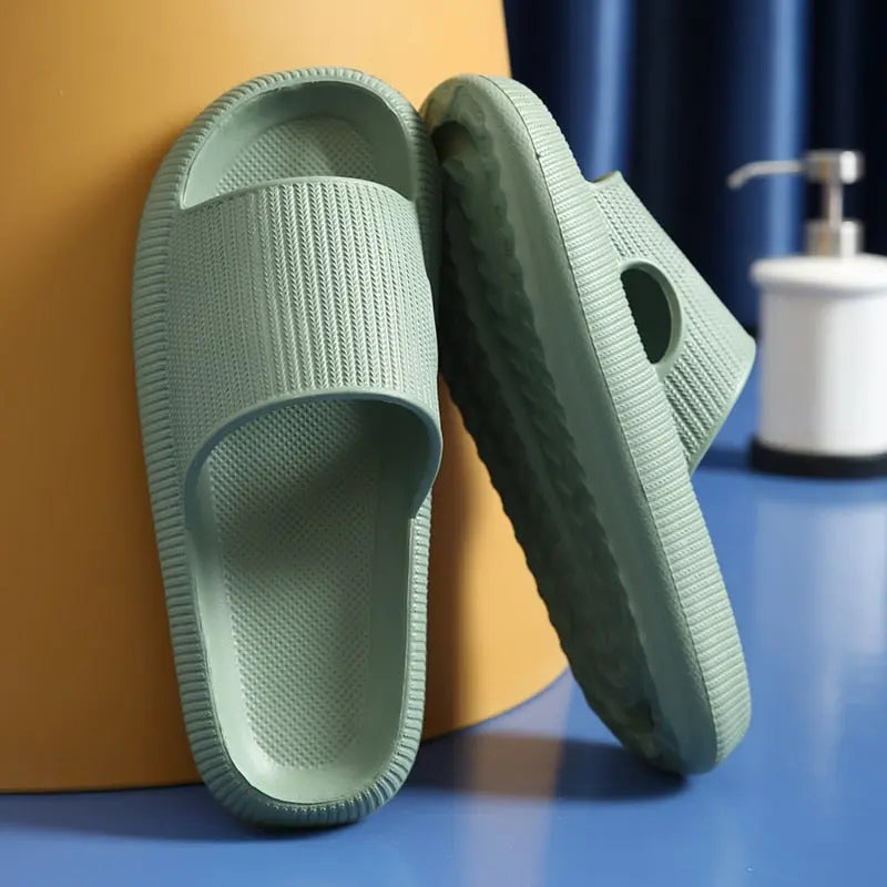 Women Thick Platform Slippers Summer Beach Eva Soft Sole Slide Sandals Leisure Men Ladies Indoor Bathroom Anti-slip Shoes - Channelwill